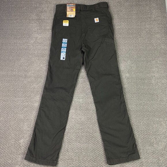 Carhartt Rugged Flex Knit Lined Rigby Dungaree Pants Men's 34 x 36 Gray Relaxed - Picture 1 of 14